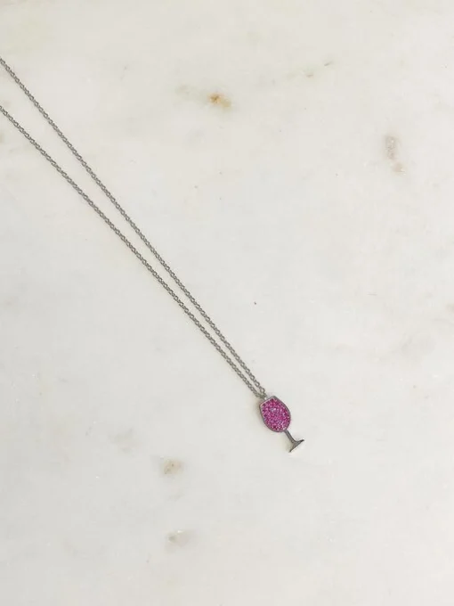 Cubic Zirconia Wine Pendant Necklaces