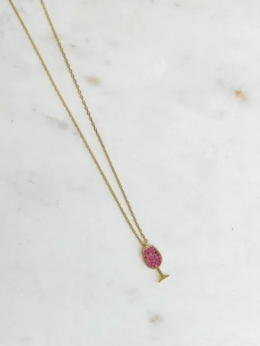 Cubic Zirconia Wine Pendant Necklaces