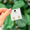 Dainty Pearl Flower Stud Earrings - Gold