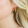 Dark Drops Beaded Huggie Earrings