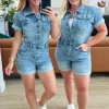 Delia High Rise Short Sleeve Romper by Judy Blue