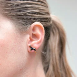 Doberman Signature Enamel Stud Earrings