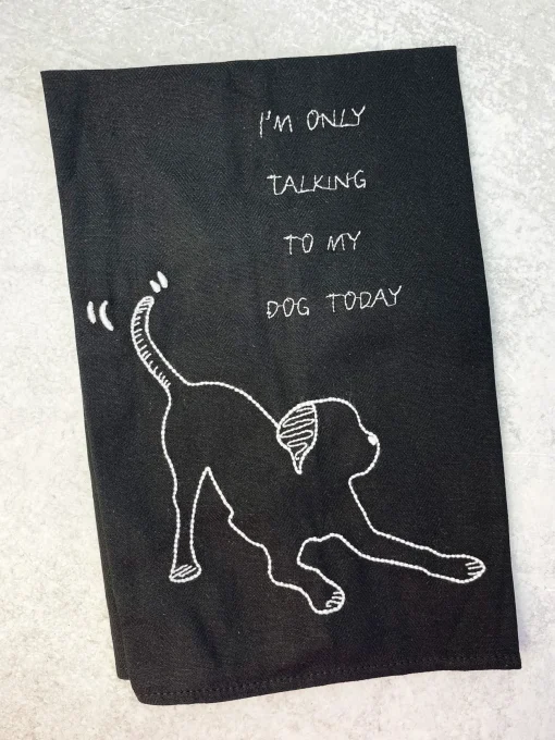 Dog Embroidered Towels by Mud Pie