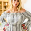 Don't Tempt Me Embroidered Blouse