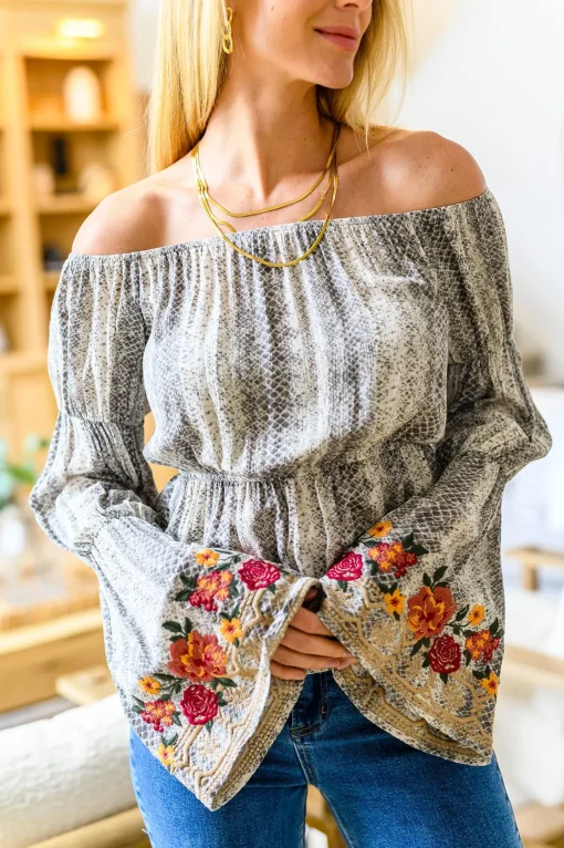 Don't Tempt Me Embroidered Blouse