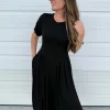 DOORBUSTER: Back Cutout Maxi Dress - Black by Sew In Love (Ships in 2-3 Weeks)