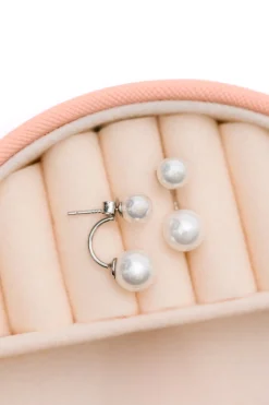 Double Pearl Stud Earrings
