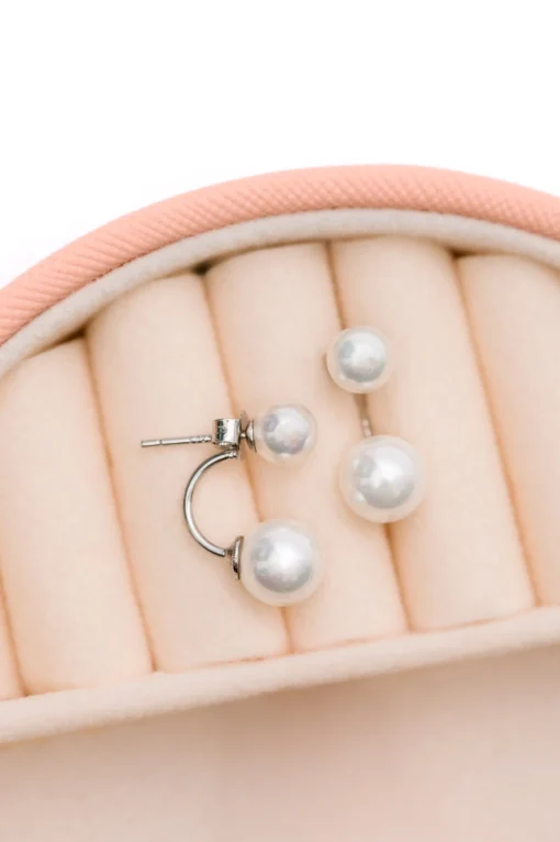 Double Pearl Stud Earrings