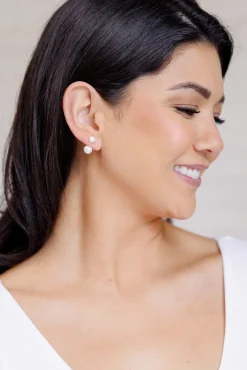 Double Pearl Stud Earrings