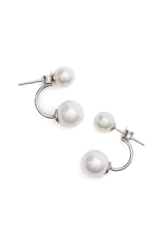 Double Pearl Stud Earrings