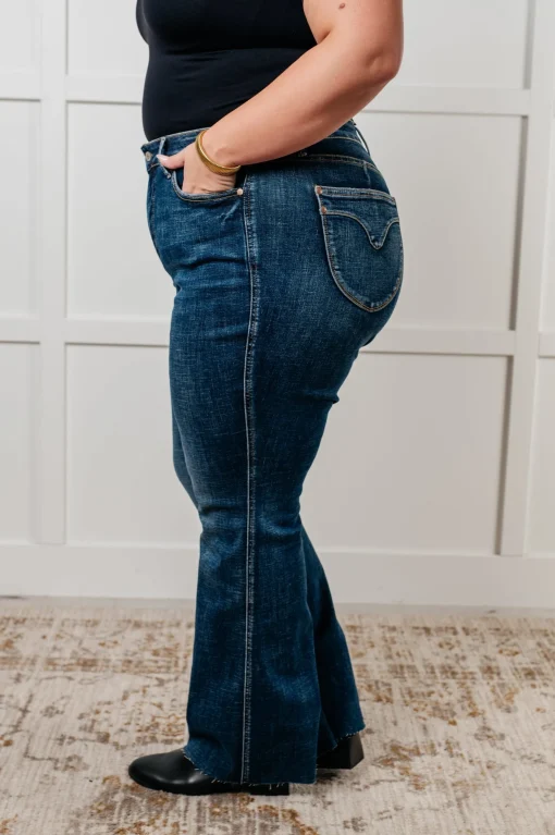 Edna High Rise Control Top Shield Pocket Flare Jeans by Judy Blue