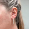 Elongated Octagon Matte Hoop Earrings - Gold