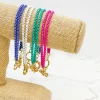 Enamel Box Chain Bracelet - Purple
