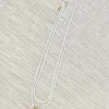 Enamel Box Chain Layered Necklace - White