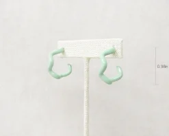 Enamel Coated Hoop Earrings - Green
