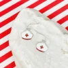 Enamel Nurse Dangle Earrings