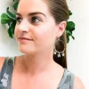 Erin Crystal Star Drop Earrings - Silver