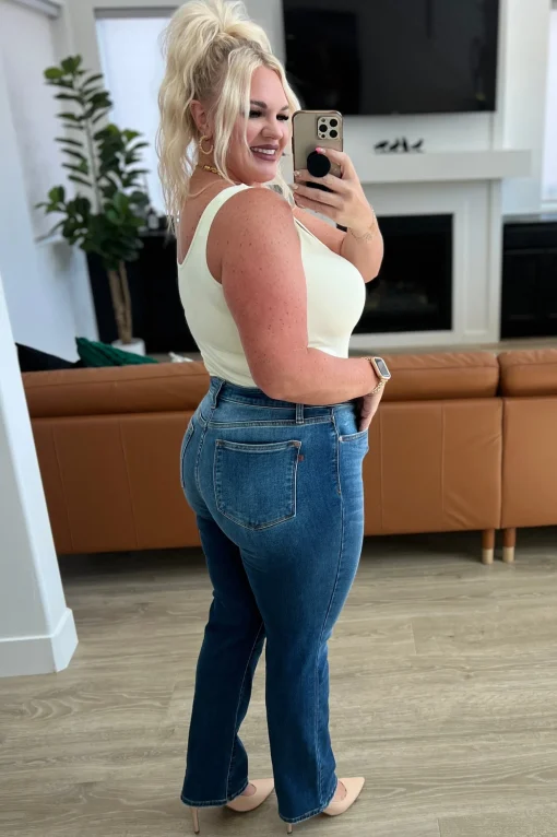 Estelle High Waist Thermal Straight Jeans by Judy Blue