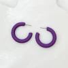 Fall Color Coated Hoop Earrings - Purple