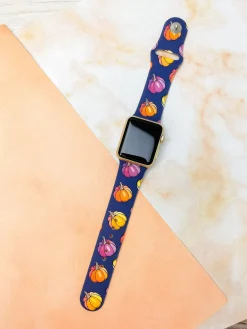 Fall Multi Pumpkin Printed Silicone Watch Band