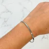 'Fearless' Silver Sentiment Bracelet - Turquoise