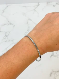 'Fearless' Silver Sentiment Bracelet - Turquoise