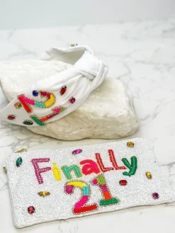 'Finally 21' Beaded Wristlet