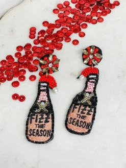 'Fizz The Season' Jewel Beaded Dangle Earrings
