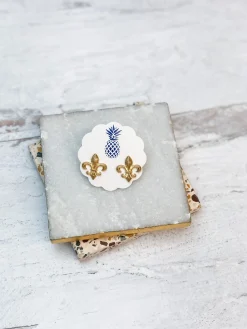Fleur de Lis Stud Earrings - Gold