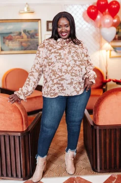 Floral Ties Top in Taupe