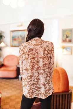Floral Ties Top in Taupe