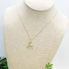 Flower Initial Pendant Necklace