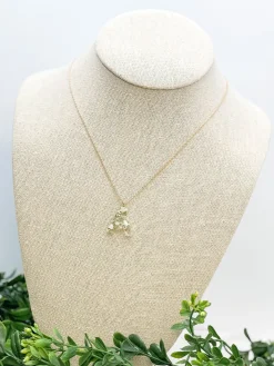 Flower Initial Pendant Necklace