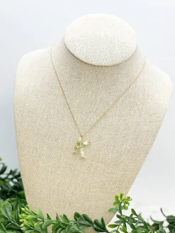 Flower Initial Pendant Necklace