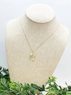 Flower Initial Pendant Necklace