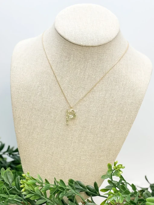 Flower Initial Pendant Necklace
