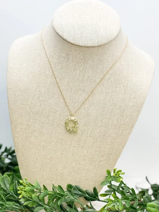 Flower Initial Pendant Necklace