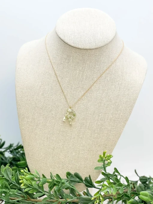 Flower Initial Pendant Necklace