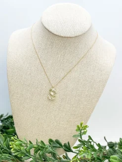 Flower Initial Pendant Necklace