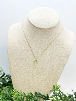 Flower Initial Pendant Necklace