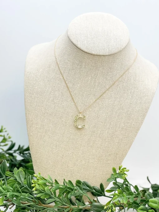 Flower Initial Pendant Necklace