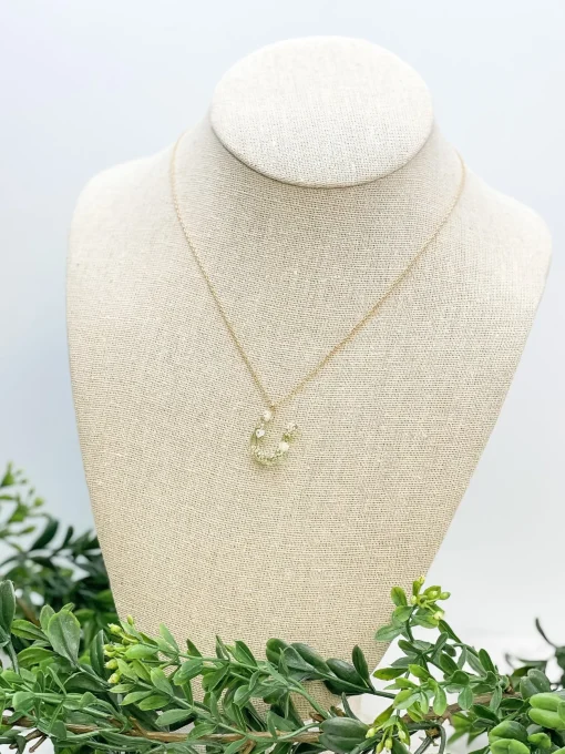 Flower Initial Pendant Necklace