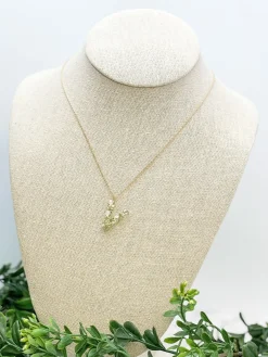 Flower Initial Pendant Necklace