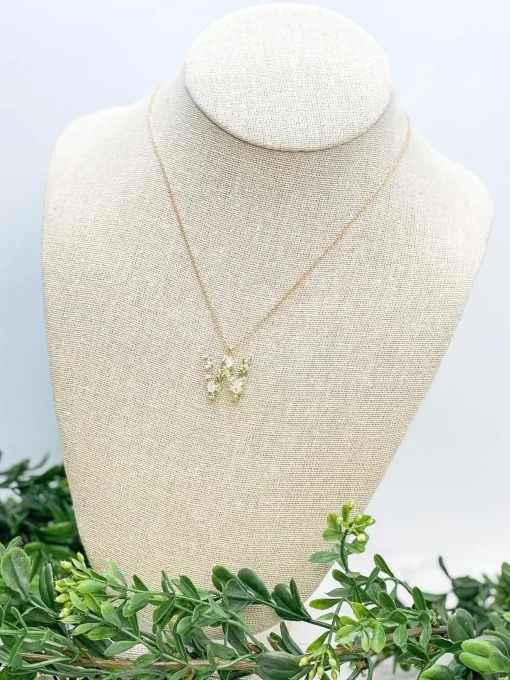 Flower Initial Pendant Necklace