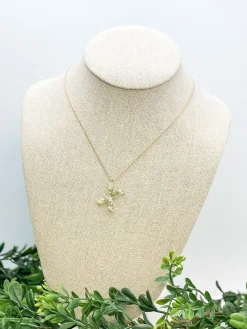 Flower Initial Pendant Necklace