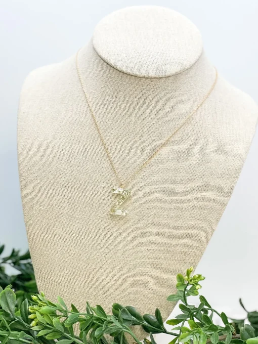 Flower Initial Pendant Necklace