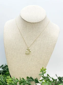Flower Initial Pendant Necklace