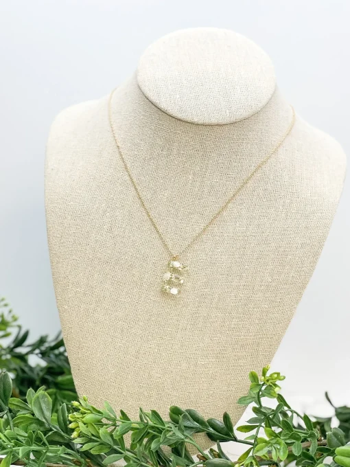 Flower Initial Pendant Necklace
