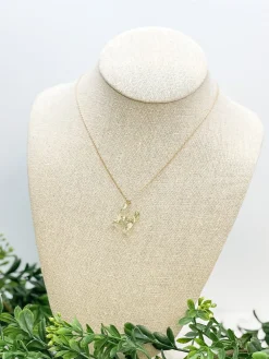 Flower Initial Pendant Necklace