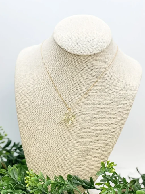 Flower Initial Pendant Necklace